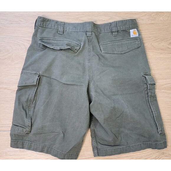 Carhartt Cargo Shorts Mens Size 36 Green Canvas Relaxed Fit Work Casual Utility - Picture 1 of 11